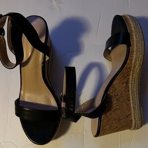 Black Platform Wedge Sandals